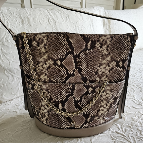 Michael Kors Snakeskin Shoulder Bag - Picture 7 of 8